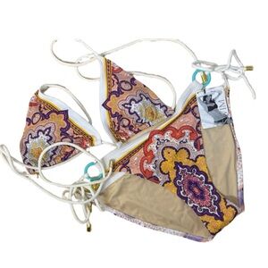 Victorias Secret Colorful Paisley Bikini Set. NWT. Size Medium